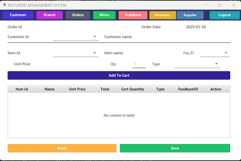 Restaurant Management System